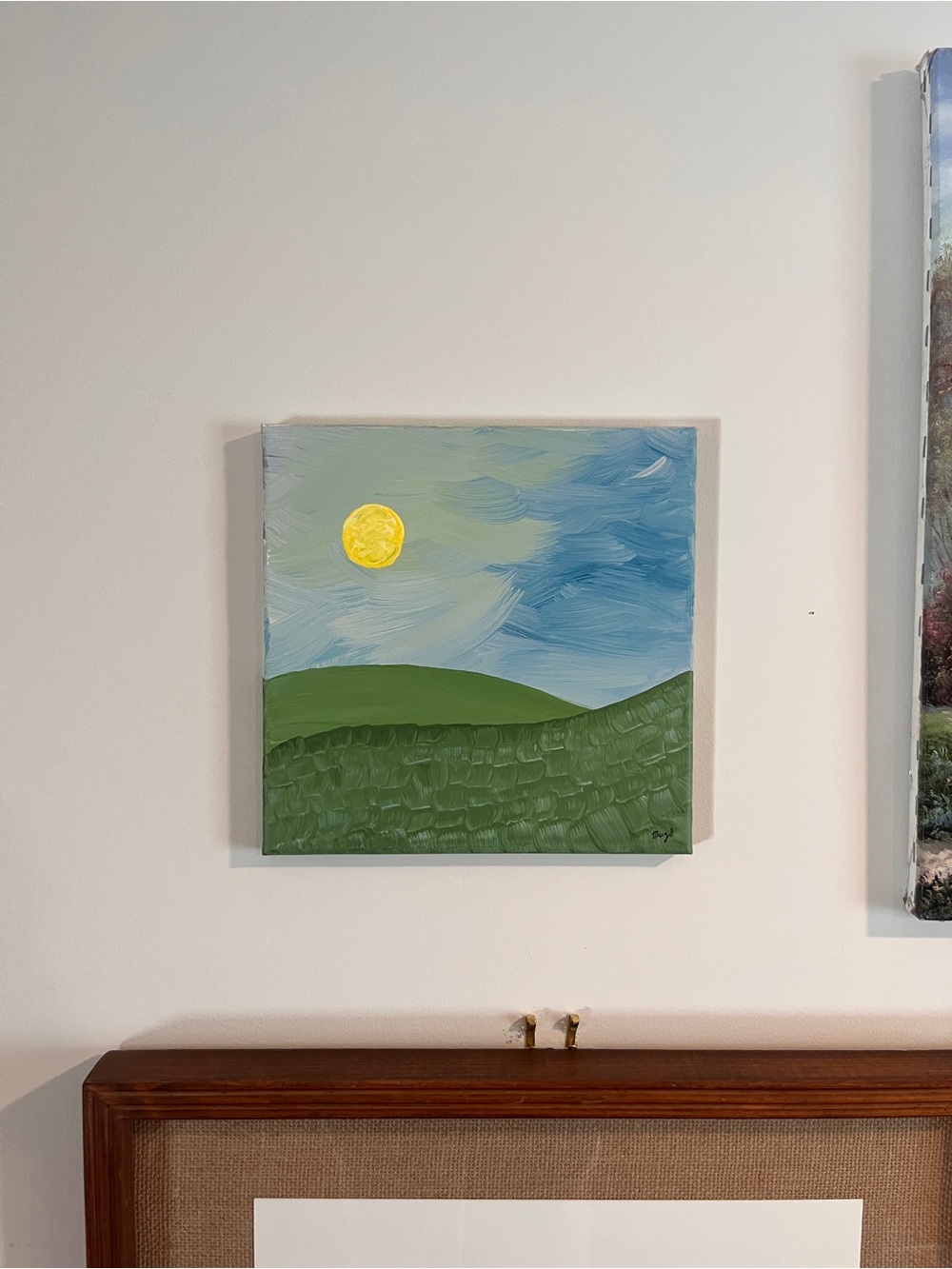 ☾ Original minimalist textured acrylic landscape painting